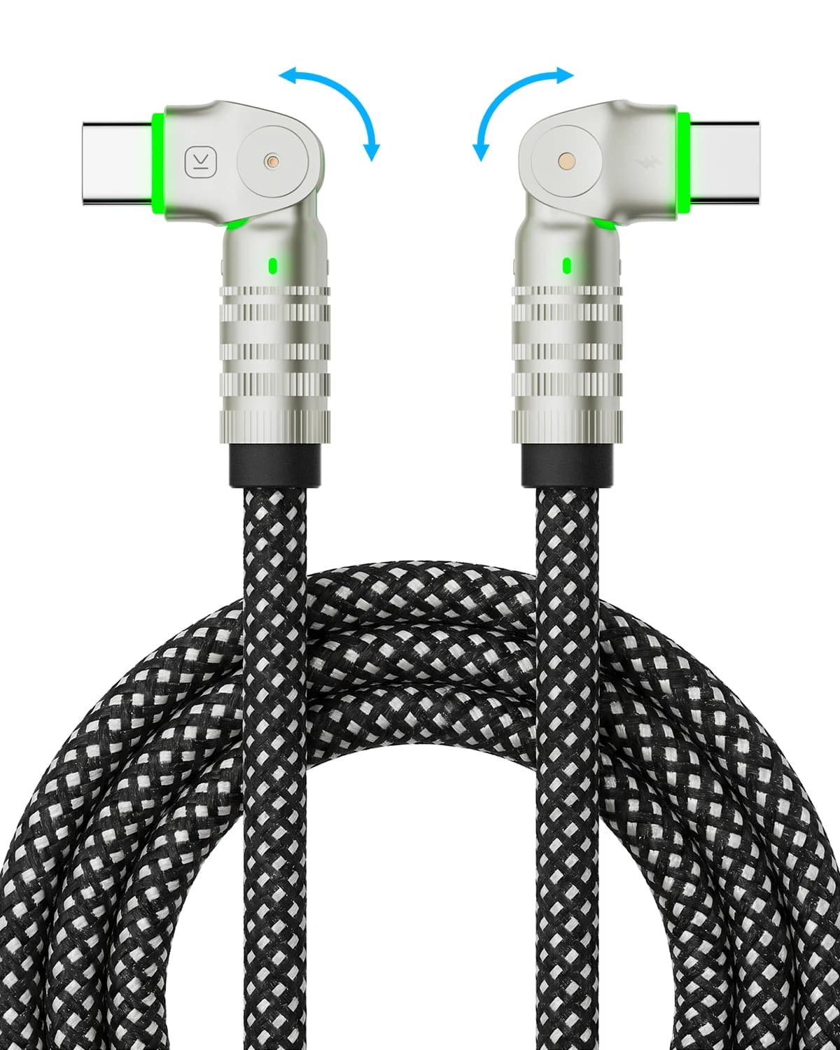 KUULAA 240W Type C Cable Fast Charge 180 Degree Rotation Elbow Cable for Game for Xiaomi Redmi Honor Phone Charger USB C Cable