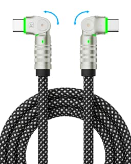 KUULAA 240W Type C Cable Fast Charge 180 Degree Rotation Elbow Cable for Game for Xiaomi Redmi Honor Phone Charger USB C Cable
