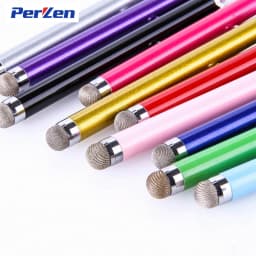 10pcs/pack High Quality Metal Capacitive Touch Pen Stylus Screen Fiber Capacitive Cloth For Phone Tablet Laptop + Zip Bag