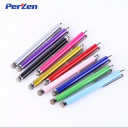 10pcs/pack High Quality Metal Capacitive Touch Pen Stylus Screen Fiber Capacitive Cloth For Phone Tablet Laptop + Zip Bag