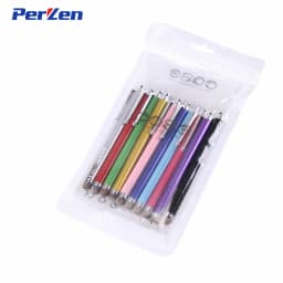 10pcs/pack High Quality Metal Capacitive Touch Pen Stylus Screen Fiber Capacitive Cloth For Phone Tablet Laptop + Zip Bag