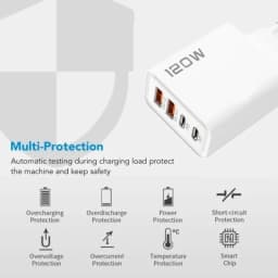 4 Ports 120W Charger USB C PD Quick Charge 3.0 Type C USB Phone Chargers Fast Charging Adapter For iPhone Samsung Xiaomi Huawei