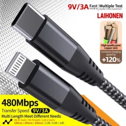 LAlHONEN MFi Certified USB‑C to Lightning Fast Charging Cable 1M 2M 3M 10ft For iPhone 14 13 12 11 XS XR X