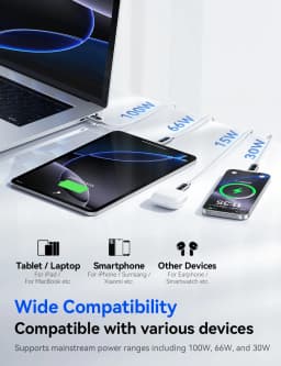 Joyroom 100W 1.2m Fast Charging Cable USB Type-C To Type-C Cable with Automatic Power Off For IPhone, Xiaomi, Samsung, OPPO VIVO