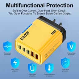 5 Ports USB PD Charger Type C Quick Charge Fast Charging Wall Adapter LED Display For iPhone 16 Samsung Xiaomi Huawei EU US UK