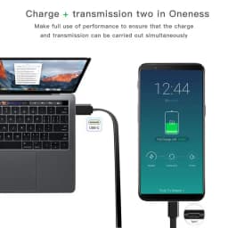 PD 60W USB C Retractable Data Cable, For Macbook Fast Charging Cord Compatible with Type C Mobile Phone Switch Tablets and More