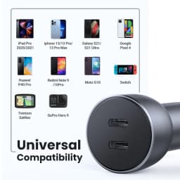 Ugreen 60W Quick Charge 4.0 3.0 QC USB Car Charger for Xiaomi QC4.0 QC3.0 Type C PD 30W Car Charging for iPhone 17 16 15 Charger