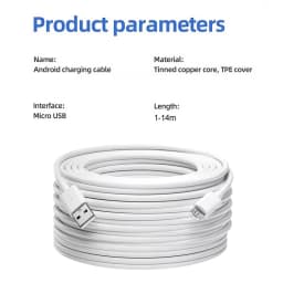 NNBILI 1m/3m/5m/8m/10m/14m Ultra Long Micro USB Charging Cable Power Extension Cord for Xiaomi Camera Android Extended Usb Wire