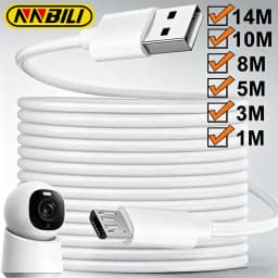 NNBILI 1m/3m/5m/8m/10m/14m Ultra Long Micro USB Charging Cable Power Extension Cord for Xiaomi Camera Android Extended Usb Wire
