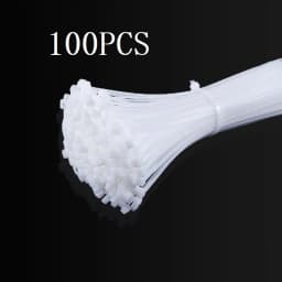 100Pcs 3x80mm 100mm 120mm 150mm 200mm 4x300mm Nylon Plastic Cable Ties Self-Locking Long Wide Extra Large Zip Ties White