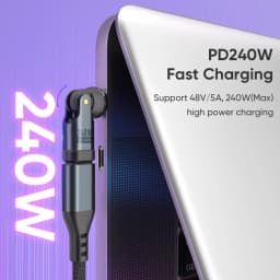 Magnetic Type-C to USB-C OTG Adapter 540 Degree PD3.1 240W Fast Charging 9Pin Magnet USB-C Female Converter For Macbook Samsung