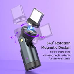 Magnetic Type-C to USB-C OTG Adapter 540 Degree PD3.1 240W Fast Charging 9Pin Magnet USB-C Female Converter For Macbook Samsung