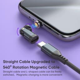 Magnetic Type-C to USB-C OTG Adapter 540 Degree PD3.1 240W Fast Charging 9Pin Magnet USB-C Female Converter For Macbook Samsung