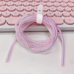 New 1.4M Laser Color TPU Soft Spiral USB Charging Cable Protector for iPhone Samsung Huawei Earphone Cord Line Protection