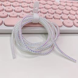 New 1.4M Laser Color TPU Soft Spiral USB Charging Cable Protector for iPhone Samsung Huawei Earphone Cord Line Protection
