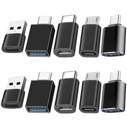10 Pack USB C Female Adapter Set, USB A to USB C & Micro USB to Type C Converter Compatible with Car Charger, Laptop