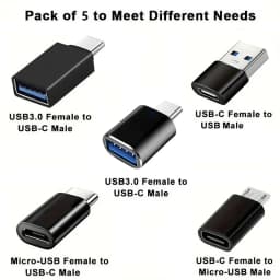 10 Pack USB C Female Adapter Set, USB A to USB C & Micro USB to Type C Converter Compatible with Car Charger, Laptop