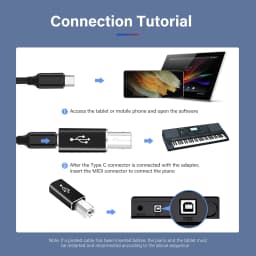 NNBILI USB Type C Female to USB B Male Adapter for Scanner Printer Converter Data Transfer Adapter for MIDI Controller Keyboard