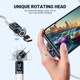 AUFU 9Pin Digital Display Magnetic OTG Adapter for IPhone17 Macbook Laptop Xiaomi PD240W 5A USB C to Type C Micro Male Converter