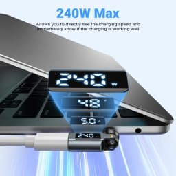 AUFU 9Pin Digital Display Magnetic OTG Adapter for IPhone17 Macbook Laptop Xiaomi PD240W 5A USB C to Type C Micro Male Converter