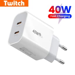 PD 40W Dual USB C Charger Fast Charging QC3.0 Phone Charger Adapter For iPhone Samsung Huawei Xiaomi Type C Charger Quick Charge