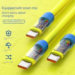 6A Fast Charging USB C Cable Liquid Soft Silicone Data Cord For Huawei Xiaomi Samsung 1/1.5/2M Mobile Phone USB C Charger Wire