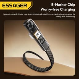 Essager USB C Cable 240W Elbow Fast Charging Cord With E‑Marker Chip Digital Display Data Cable For Laptop iPhone Samsung Huawei