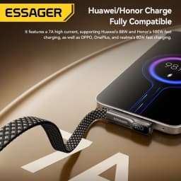 Essager 100W 7A USB Type-C Cable Fast Charger Cord 90 Degree Elbow USB C Digital Display Data Cable For Samsung Huawei Honor
