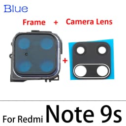 New For Xiaomi Redmi Note 9S / Note 9 Pro Rear Camera Glass Lens Cover Note9 Back Camera Frame Holder Replacement With Sticker