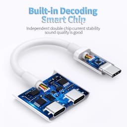 2-in-1 Audio Adapter USB C to 3 5 MM Jack Type-C Charging 3.5MM Aux Cable for Samsung Xiaomi Huawei Wired Headphones Connector