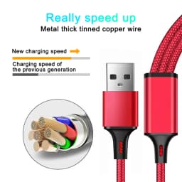 1PC 3 In 1 USB Charger Fast Charging Cable TypeC Micro LIGHTNING Multi Charger Cable for iPhone Huawei Xiaomi Nylon Braided Cord