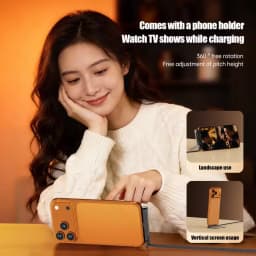 240W PD Fast Charging Type C to Type C Cable USB C to Type C Cable with Foldable Stand Phone Holder For iPhone 15 Xiaomi HUAWEI