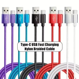 Durable Fast Charge Type C USB Braided Cable 1m 2m Quick Charging For iPhone 15 16 17 Pro Max Samsung Xiaomi Redmi POCO OnePlus