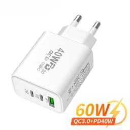 PD 60W USB Charger Type C Fast Charging Phone Charger Adapter For iPhone Samsung Xiaomi Huawei QC3.0 EU/US/UK Plug Wall Charger
