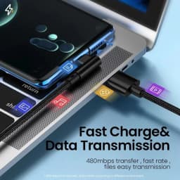 66W 6A USB C 90° Right Angle Cable For Xiaomi Fast Charging Cord for Honor Huawei OnePlus Realme Angled Data Wire Nylon