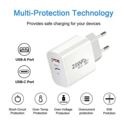 25W PD USB C Multi-Port Fast Charger For iPhone 11 12 13 Mini 14 Pro Max X XR XS Max 7 8 Plus Quick Charging PD Cable 1m 1.5m 2m