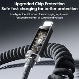120W Digital Display Spring Retractable USB C To Type C Cable for iPhone 15 16 Samsung Huawei Fast Charging USB Type C Cable