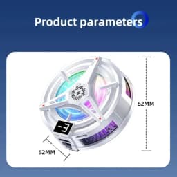 TL07 5V/3A Magnetic Phone Cooler for PUBG Mobile - Semiconductor Freeze Cooling Fan with Digital Temperature Display - Back Clip