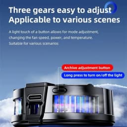 TL07 5V/3A Magnetic Phone Cooler for PUBG Mobile - Semiconductor Freeze Cooling Fan with Digital Temperature Display - Back Clip
