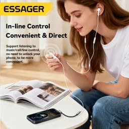 Essager L-shape Type-C to 3.5mm Jack Audio Cable for iPhone 16 15 Samsung Lightning to 3.5mm Headphone Adapter for iPhone14 13