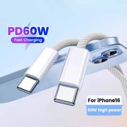 NNBILI 3PCS Type C to USB C PD60W Fast Charging Charger Cable Supports Fast Charging For iPhone 18 17 Samsung Xiaomi Huawei Cord