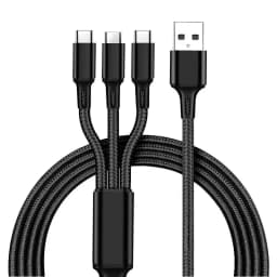 New 120W Fast Charging Cable Multi Charger Cable Nylon Braided Multiple USB Charging Cord Adapter For iOS Android Type-C