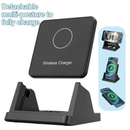 Fast Wireless Charger Pad + Holder for iPhone 17 15 14 13 12 11 Pro Max XR Samsung Galaxy Xiaomi Wireless Charging Dock Station