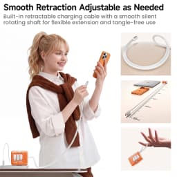 Toocki PD100W Retractable Fast Charging Cable Set With Hidden Phone Stand & Multi-Adapter For iPhone 16 15 Samsung S23 Xiaomi