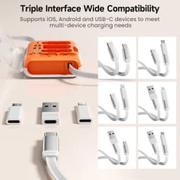 Toocki PD100W Retractable Fast Charging Cable Set With Hidden Phone Stand & Multi-Adapter For iPhone 16 15 Samsung S23 Xiaomi