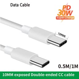 PD30W Type C To Dual Type C 10mm Long Tip Fast Charging Data Cable For iPhone 15/16 Samsung Huawei Xiaomi Quick USB-C Cord Wire