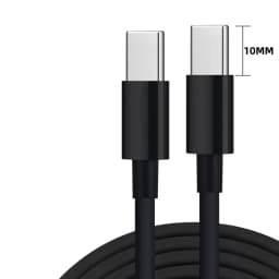 PD30W Type C To Dual Type C 10mm Long Tip Fast Charging Data Cable For iPhone 15/16 Samsung Huawei Xiaomi Quick USB-C Cord Wire