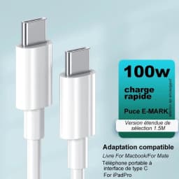 100W 6A PD Fast Charging Cable Type-C to Type-C Braided High Speed Data Transfer Charging Cord For Samsung Xiaomi Huawei Realme