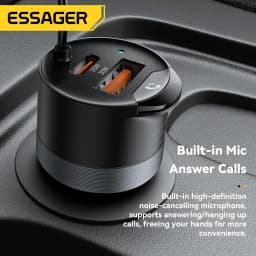 Essager Bluetooth 5.3 Car Charger 3.5mm AUX Adapter PD35W QC30W Car Fast Charger for iPhone 16 15 Pro Huawei Xiaomi Samsung iPad