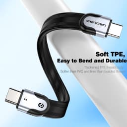 UGOURD New Flat Thunderbolt 5 High-Speed Data Cable 80Gbps 0.15m-1m Full-Featured Type C USB5 Cable Compatible All USB-C Ports